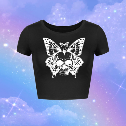 skull butterfly croptops