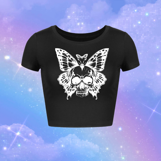 skull butterfly croptops