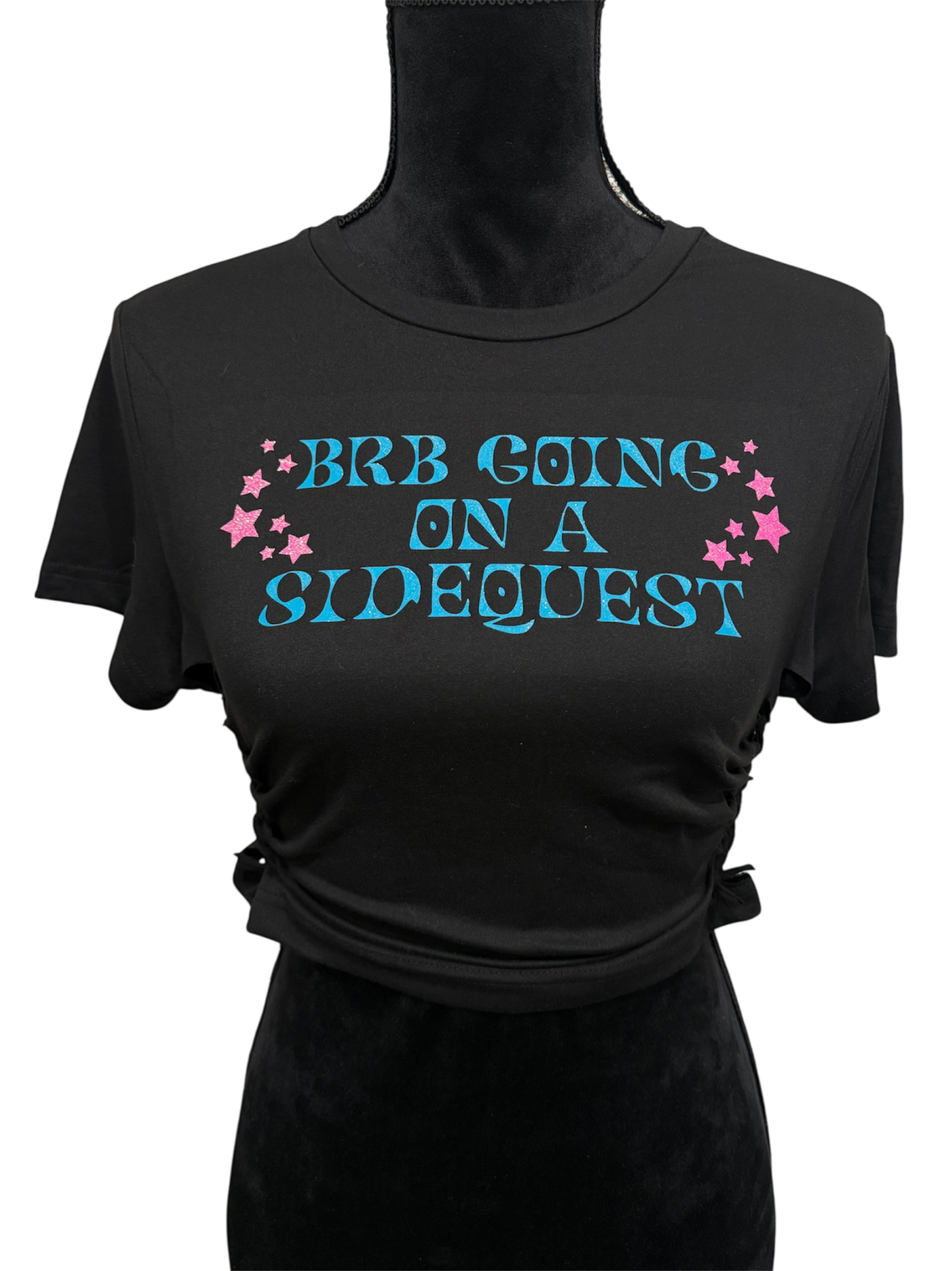 1 of 1 brb going on a sidequest slitweave croptop