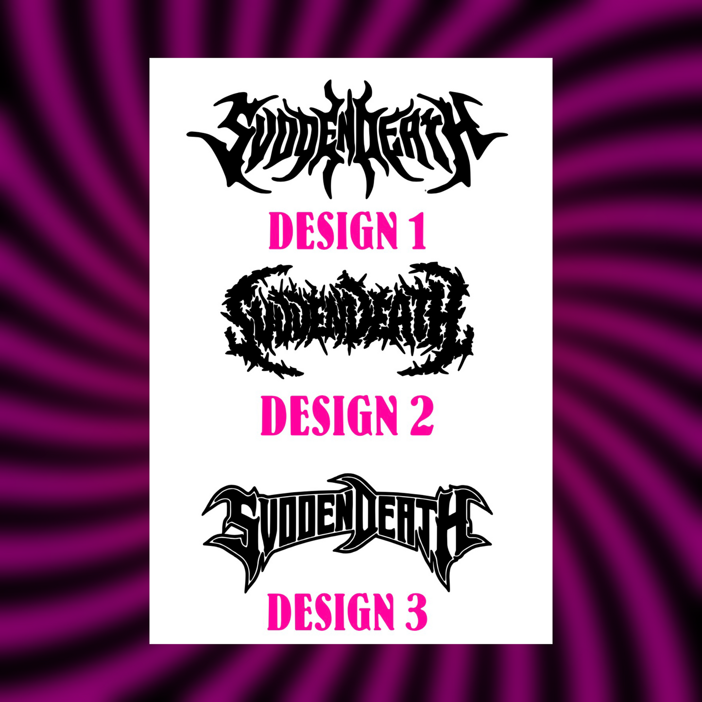 svdden death car vinyl decals