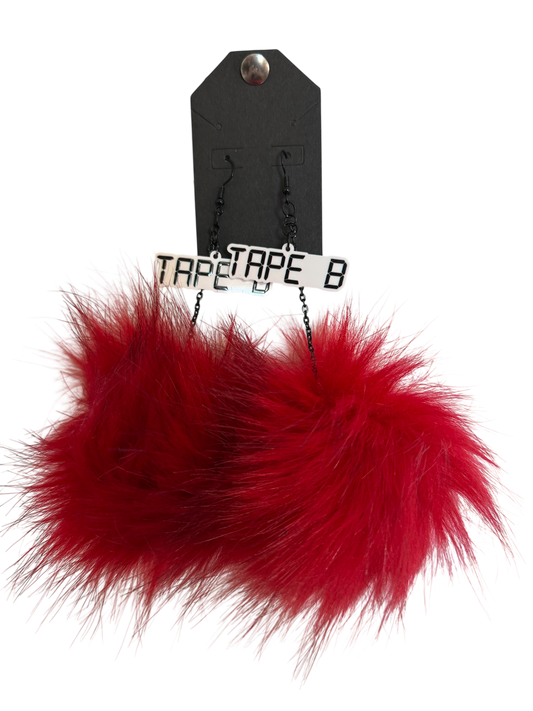 tape b fluffy earrings